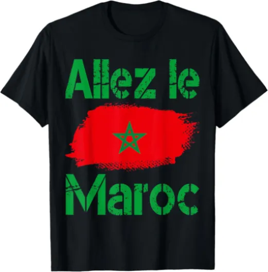 Drapeau Maroc, Idée Cadeau Supporter Marocain 2024 T-Shirt